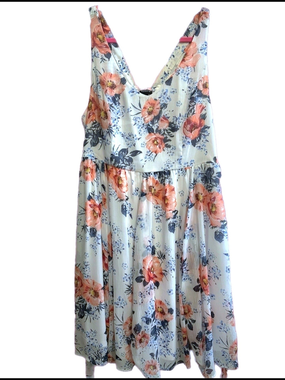Torrid Floral Chiffon Smocked Dress - Size: Lg - EUC